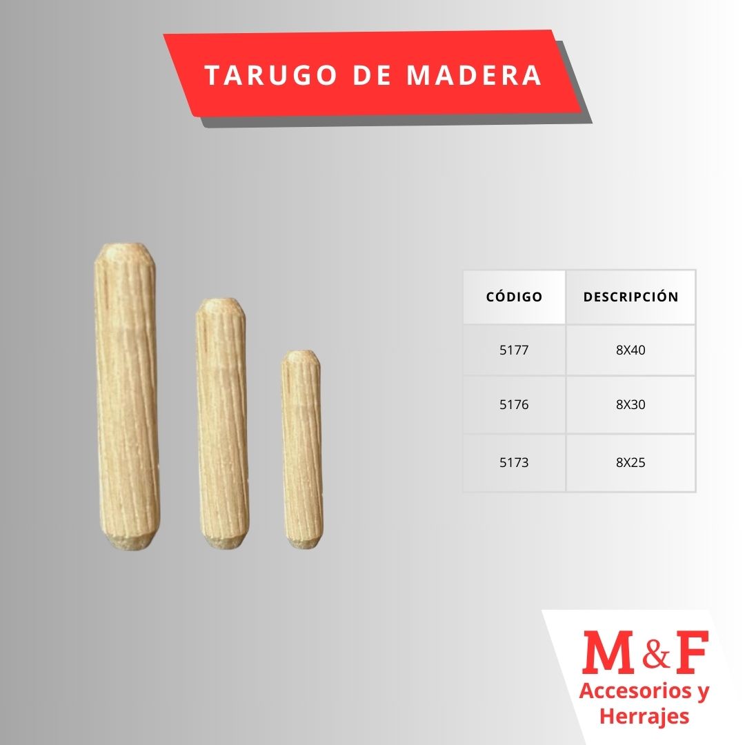 Tarugo de Madera 8x25